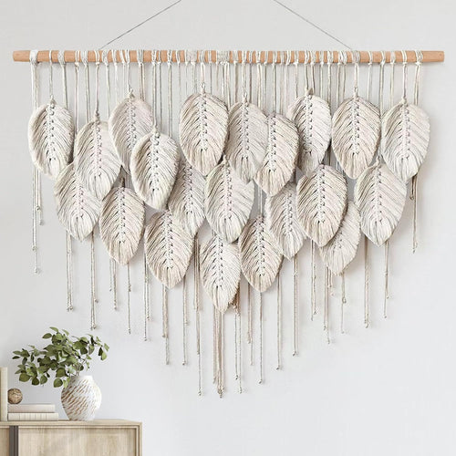 Macrame Leaf Wall Hanging Tapestry Bowlift