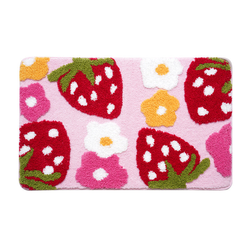 Cute Strawberry Pattern Bath Mat Bowlift