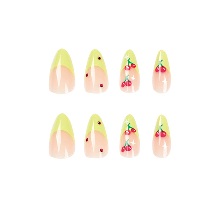 Artful Press-On Nails with Fruity Design Bowlift