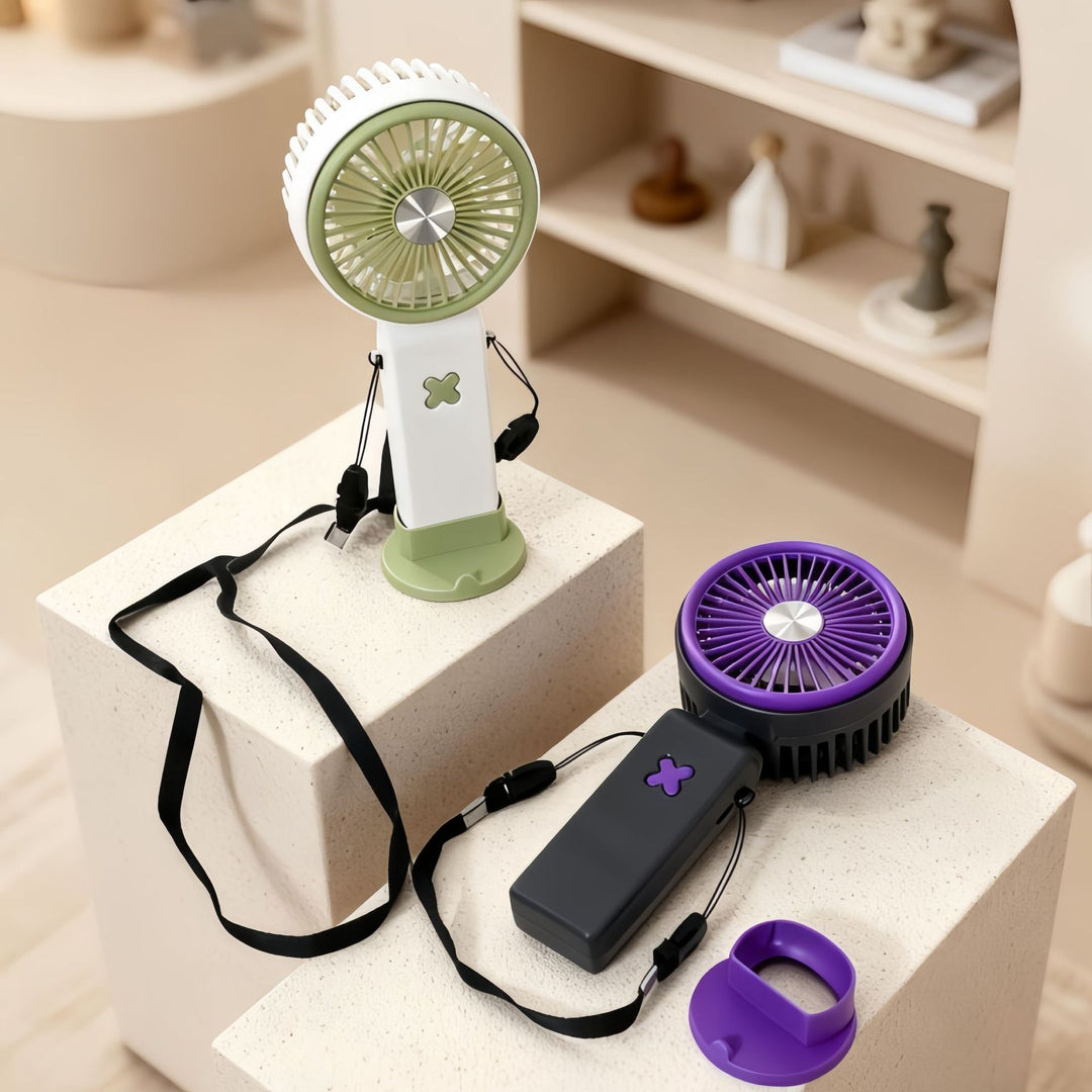 Portable USB Hand Fan with Practical Holder Bowlift