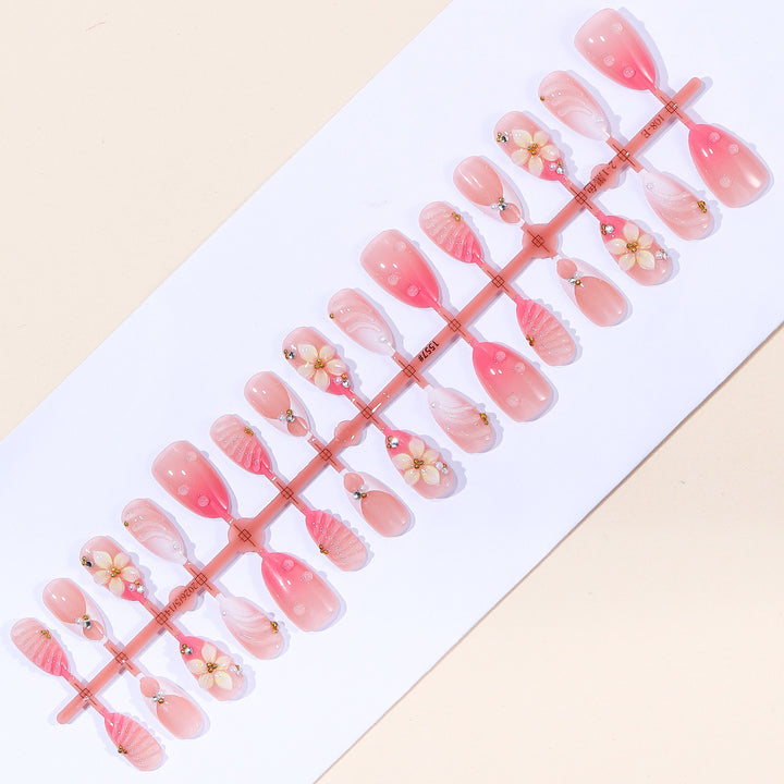 Elegant Floral Acrylic Nail Art Extensions Bowlift 1789713211