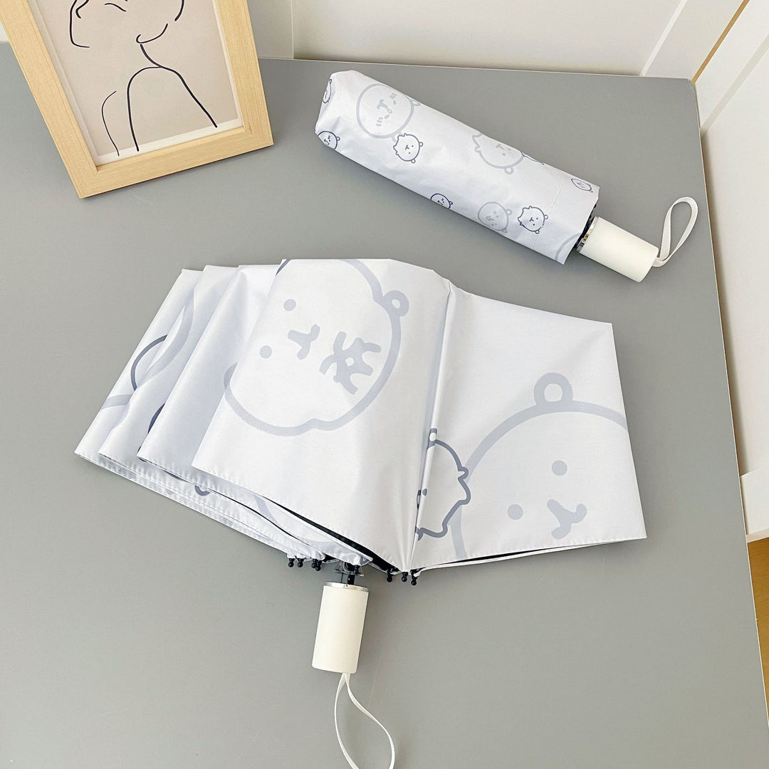 Women's Automatic Folding Umbrella with Playful Animal Design Bowlift