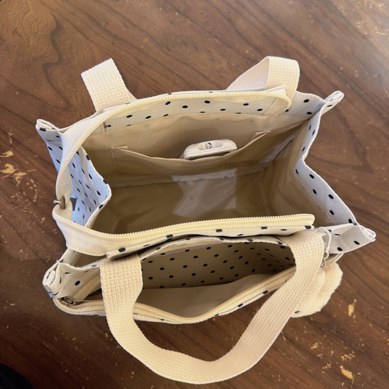 Canvas Shopper with Cute Bunny Applications Bowlift