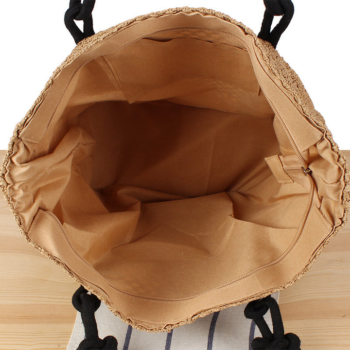 Trendy Bast tote bag with decorative faux leather straps Bowlift