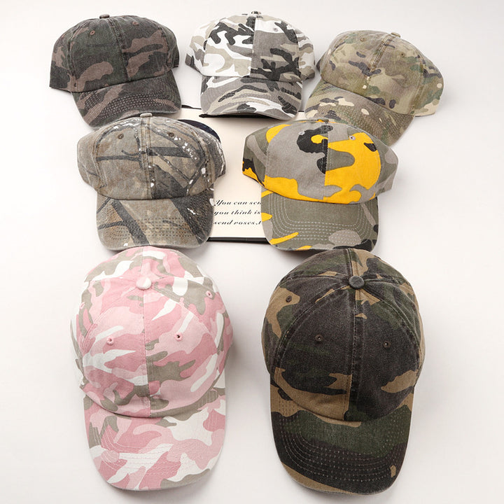 Unisex Camo Print Adjustable Baseball Cap Bowlift