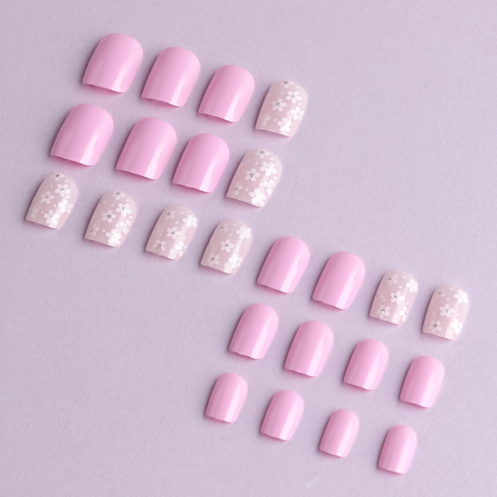 Floral Themed Press-On Nail Art Set Bowlift