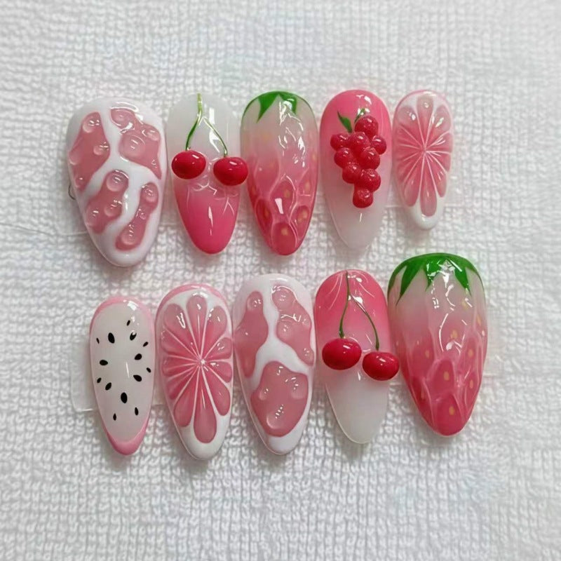 Fruit-Themed Press-On Nail Art Set Bowlift