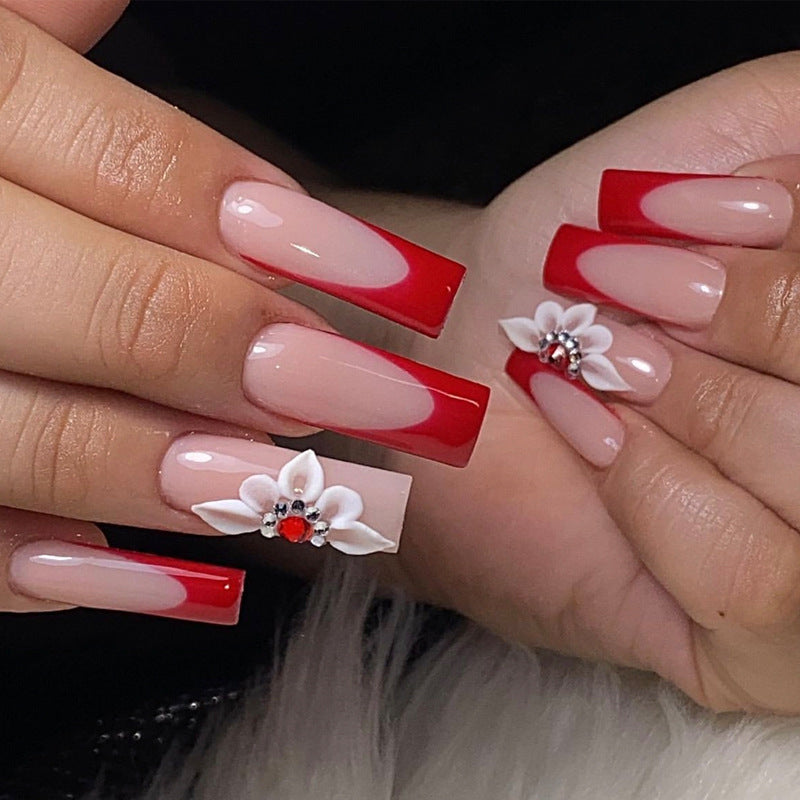 Elegant Heart-Designed Press-On Nail Tips Bowlift