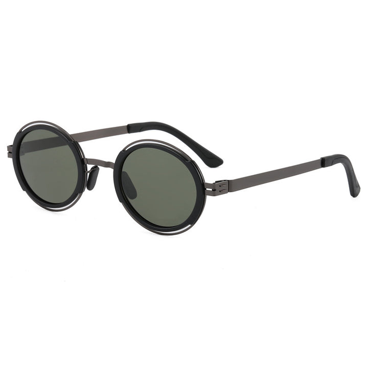 Women's fashionable round sunglasses with elegant metal frame Bowlift