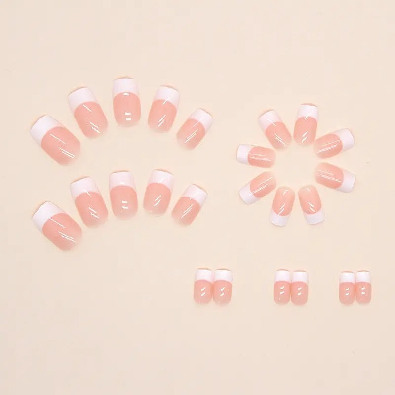 Acrylic nail set with elegant French design and glossy finish Bowlift