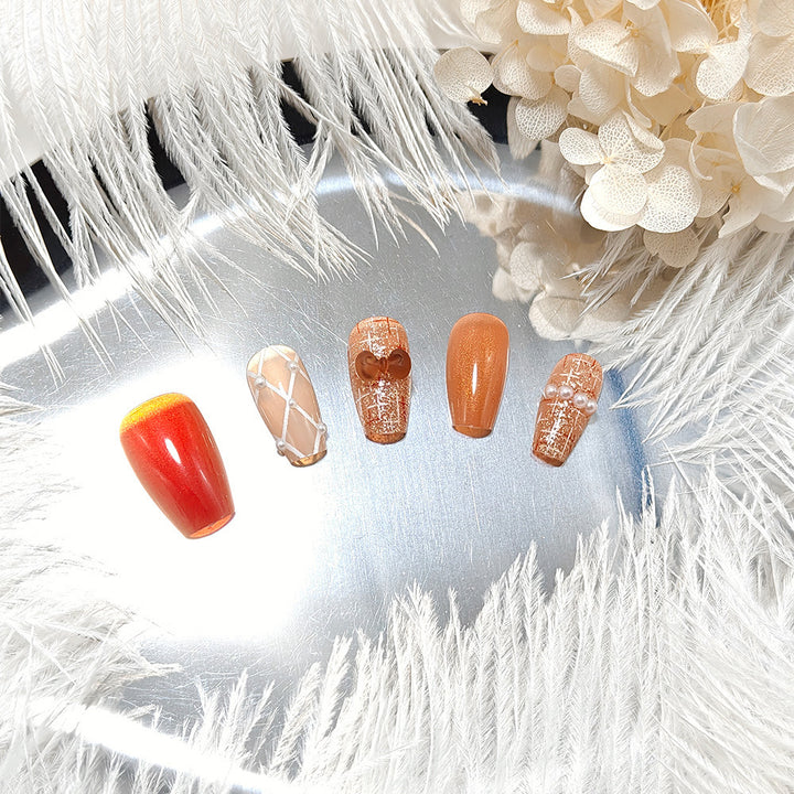 Acrylic nail set with luxurious decorations Bowlift