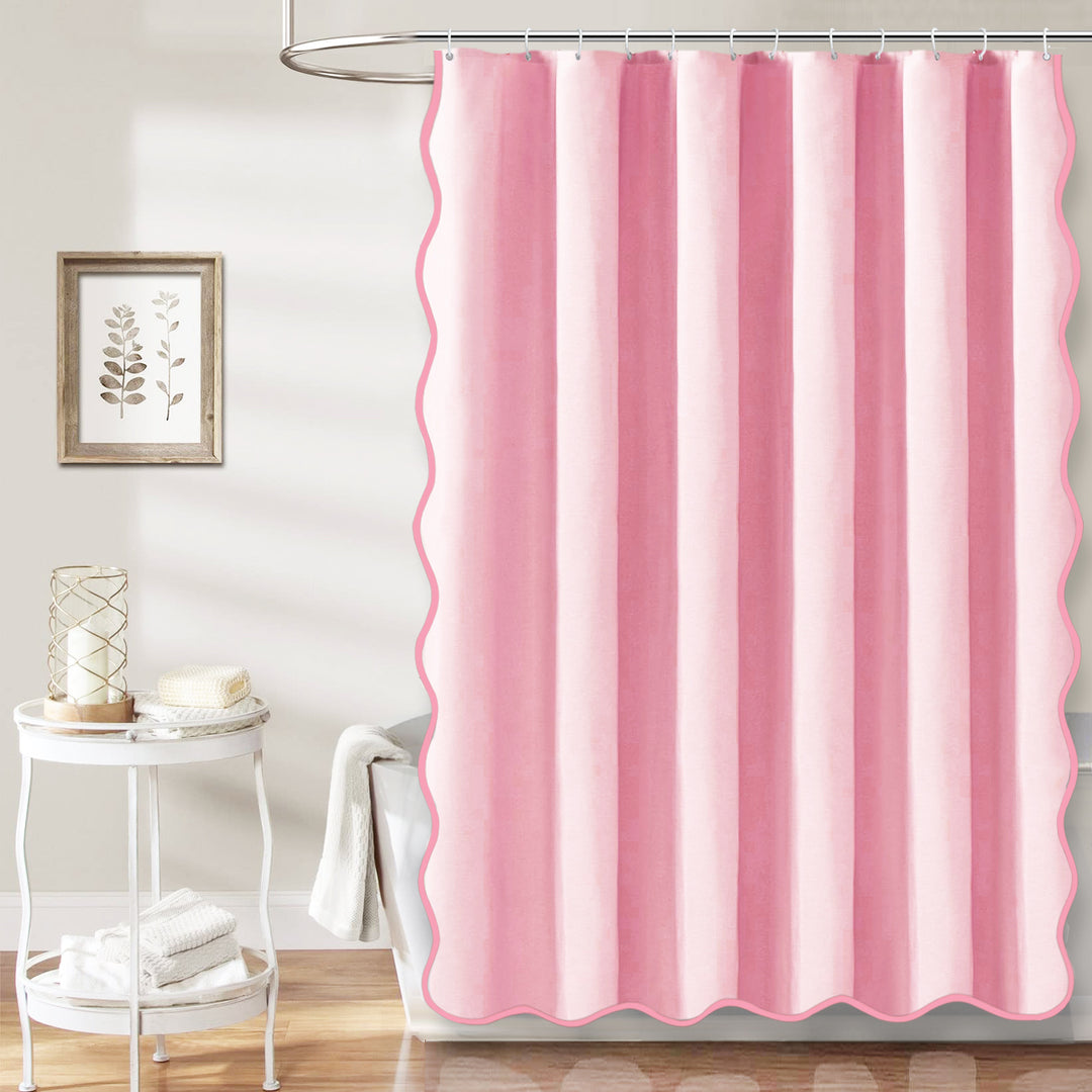 Elegant Scalloped Shower Curtain Bowlift