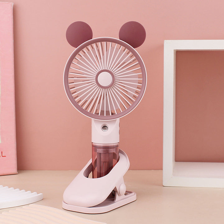 Ladies Portable Hand Fan with Funny Ears and USB Connection Bowlift