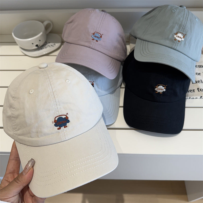 Women's Embroidered Cartoon-Themed Baseball Cap Bowlift