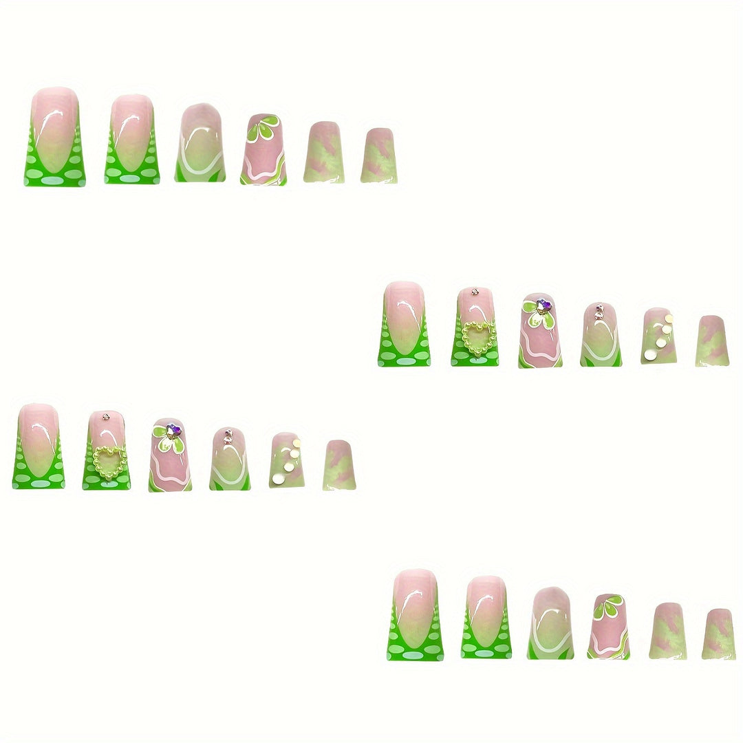 3D Floral Decorative Press-On Nails Bowlift