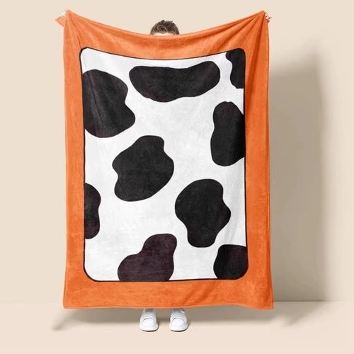 Cow Print Plush Blanket