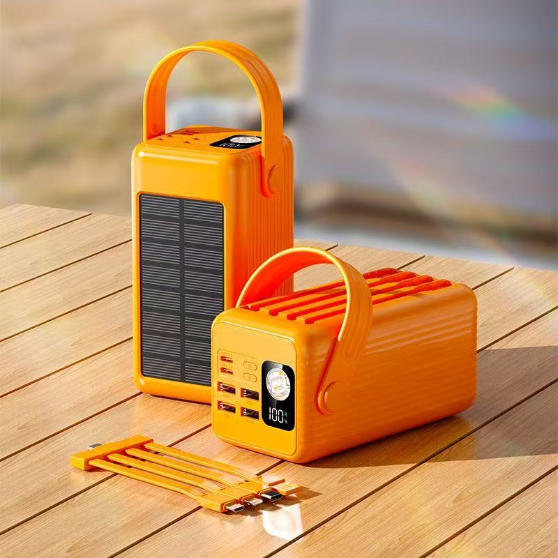 Portable Solar Power Bank with Integrated LED Light and Fast Charging Function Bowlift