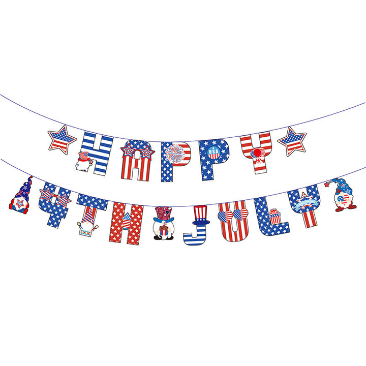Unisex paper star-shaped tag with USA motif and jute cord Bowlift