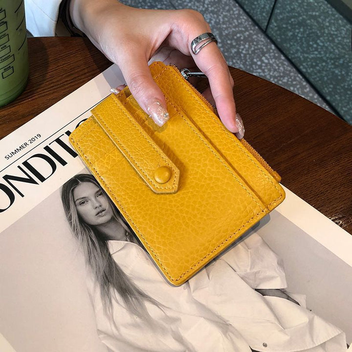 Compact Leather Zip Cardholder Bowlift