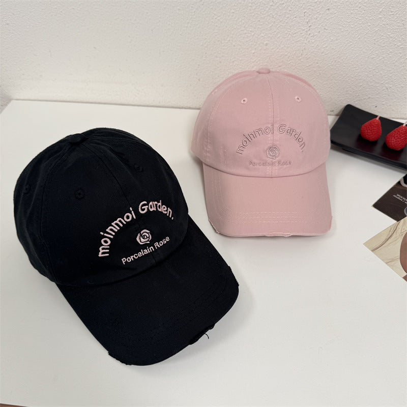 Women's Embroidered Casual Sun Protection Cap Bowlift