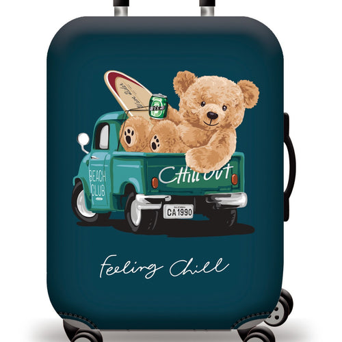 Unisex nan Kids Trolley Suitcase with cute teddy bear design, hard shell, telescopic handle and four swivel wheels Bowlift