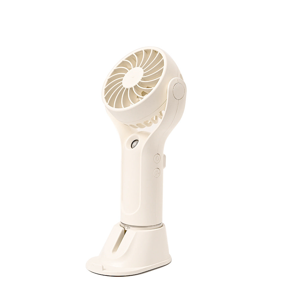 Unisex portable handheld fan with tiltable head, foldable stand and USB charging station Bowlift
