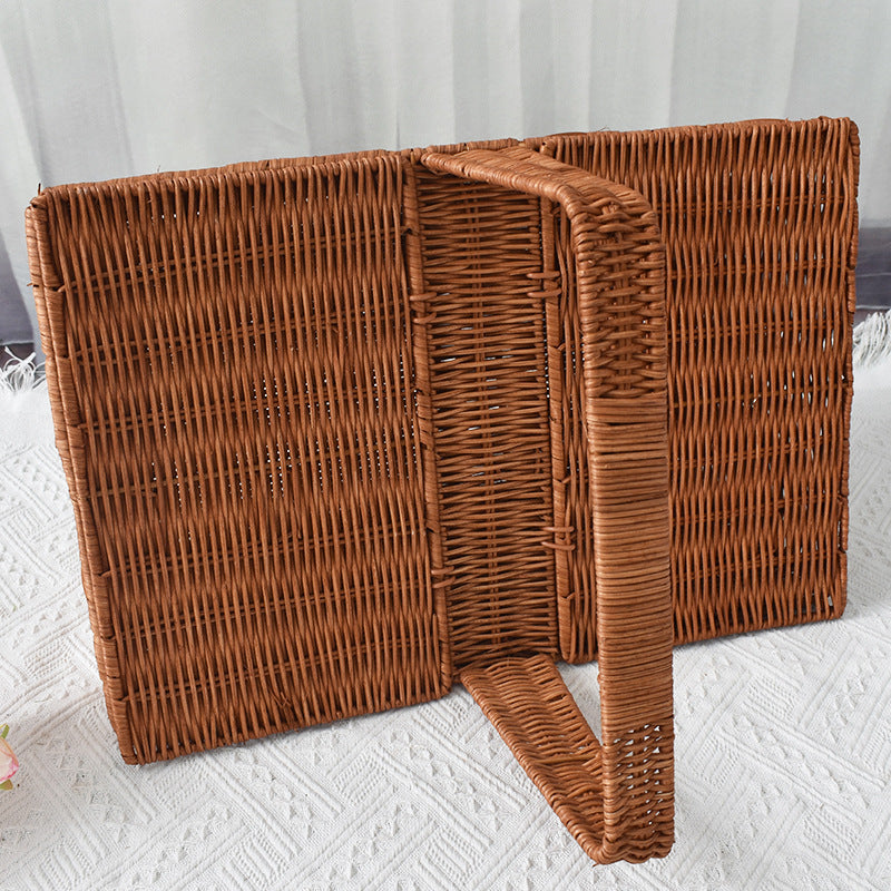 Handcrafted Woven Picnic Storage Basket Bowlift