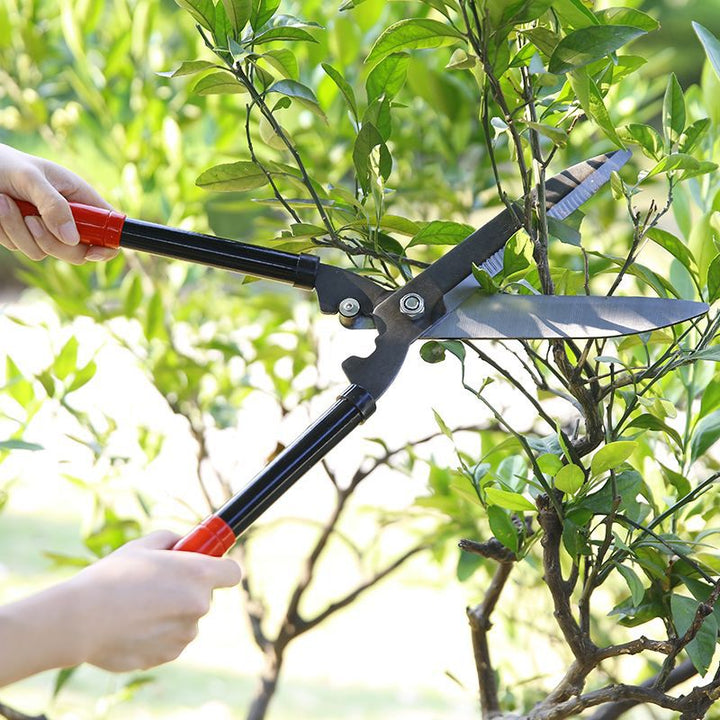 Heavy-Duty Long-Blade Hedge Shears with Serrated Steel Blades and Non-Slip Grip Bowlift