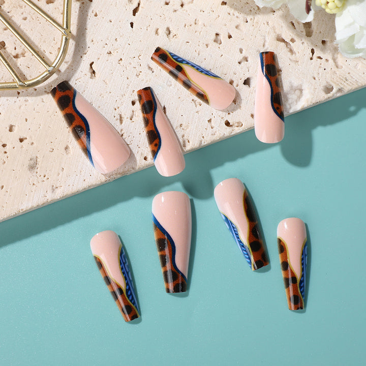 Creative leopard pattern press-on nails Bowlift