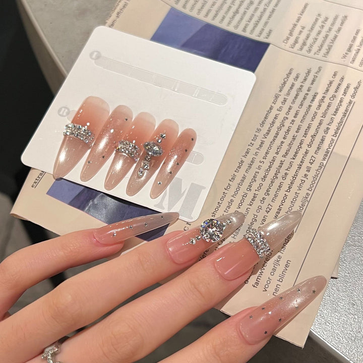 Artistic Stiletto Press-On Nail Set with Charming Patterns Bowlift