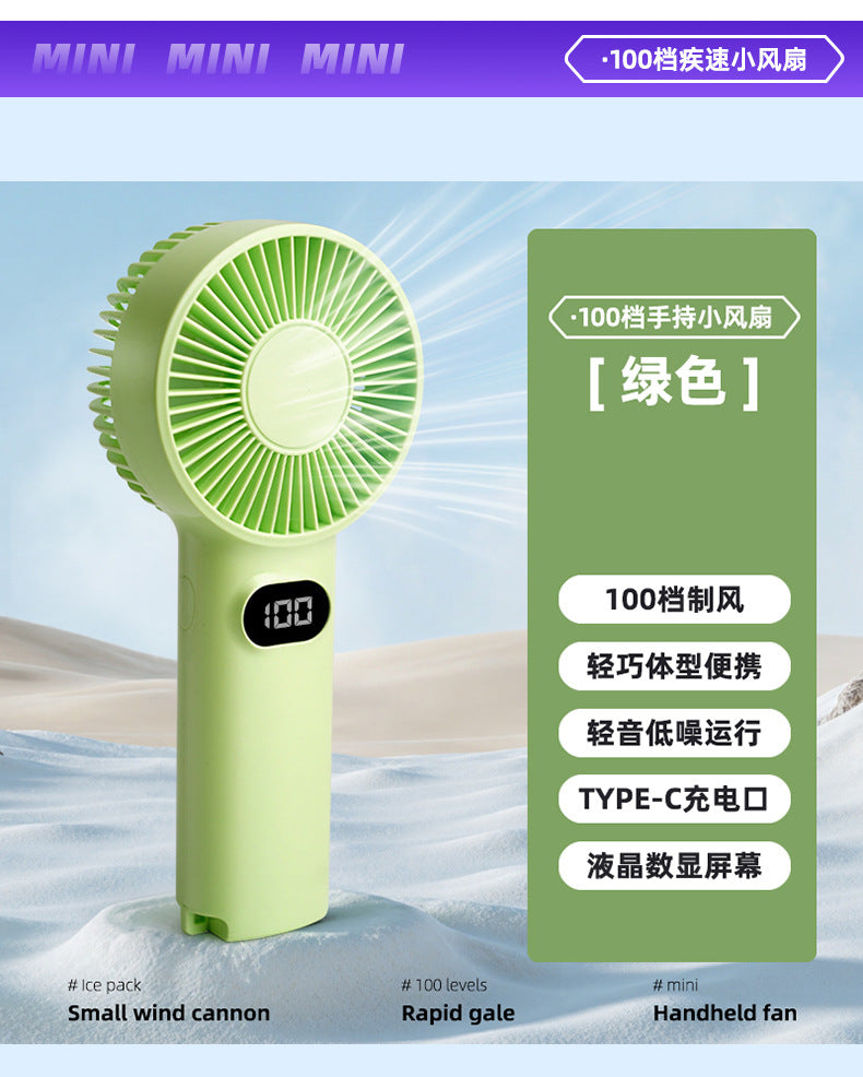 Ladies portable mini fan with 100 speed levels and LCD display Bowlift