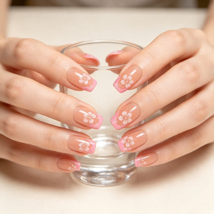 Floral Patterned Press-On Nail Set Bowlift 1787395178