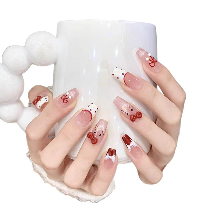 Glossy Press-On Nail Extensions Bowlift