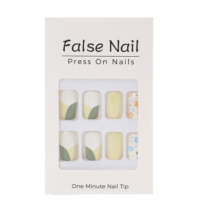 Artificial Nail Set with Playful Flower Patterns Bowlift