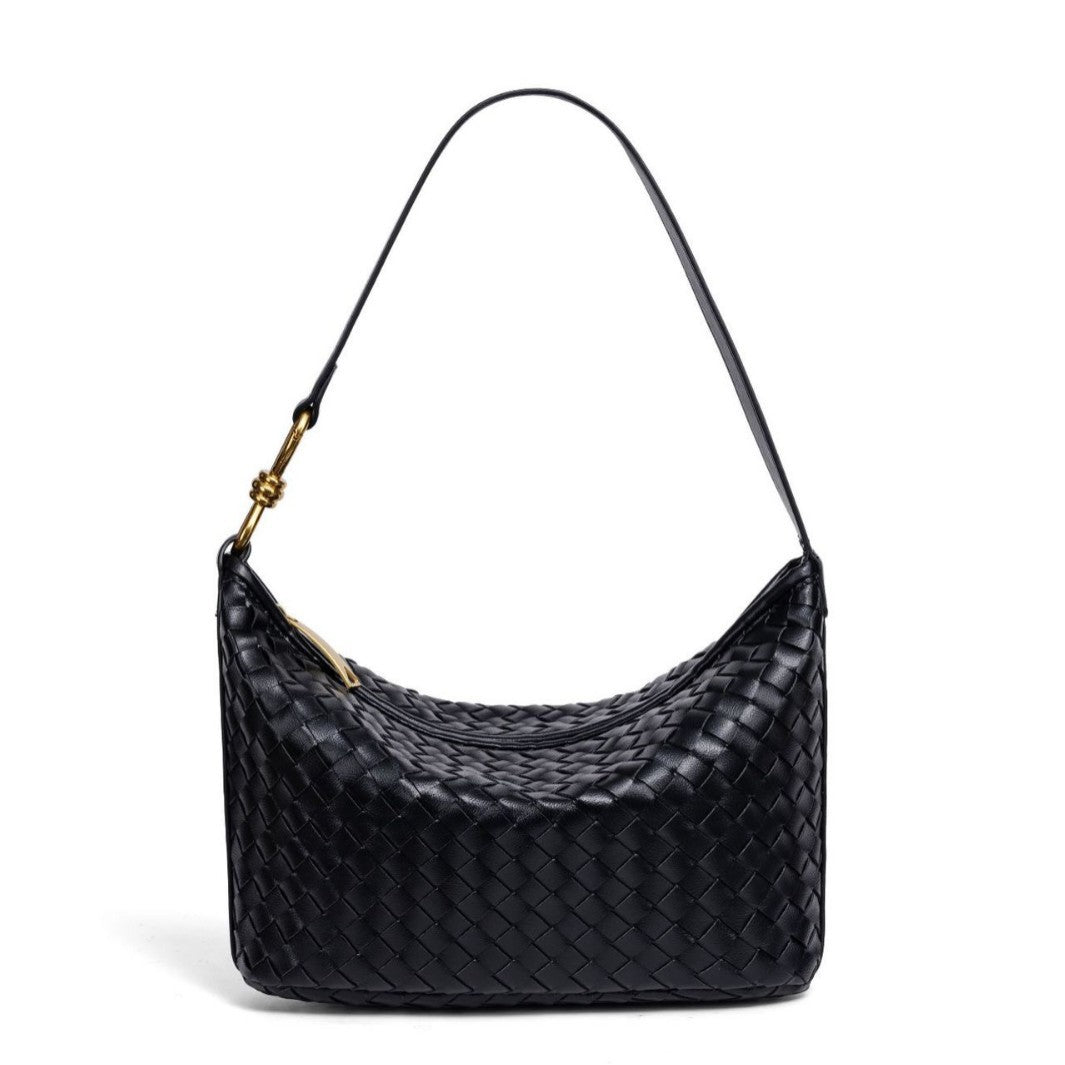 Stylish Woven Leather Handbag Bowlift