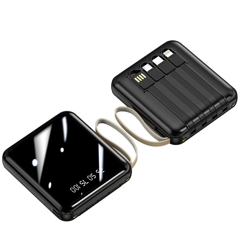 Portable power bank with integrated cables and digital display Bowlift