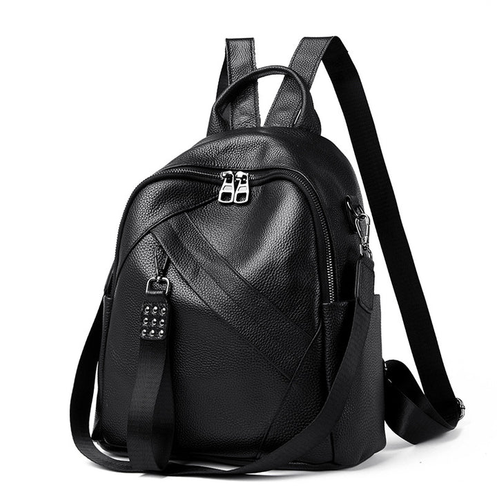 Vintage-Inspired Textured Leather Backpack Bowlift