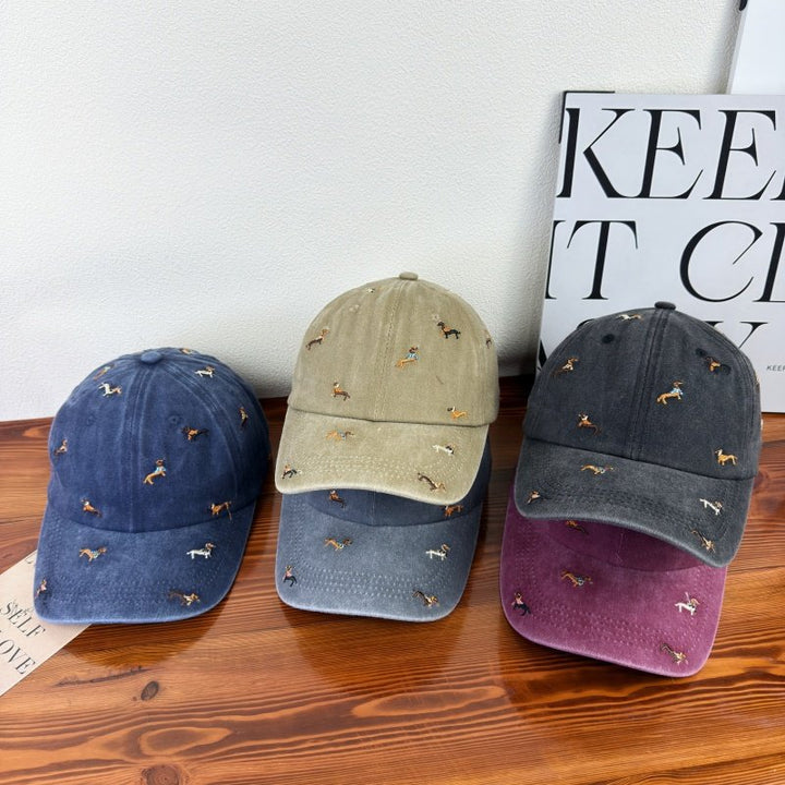 Unisex Embroidered Dog-Themed Baseball Cap Bowlift