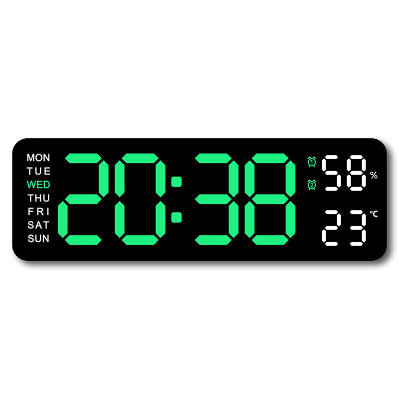 Digital wall clock with temperature and humidity display Bowlift