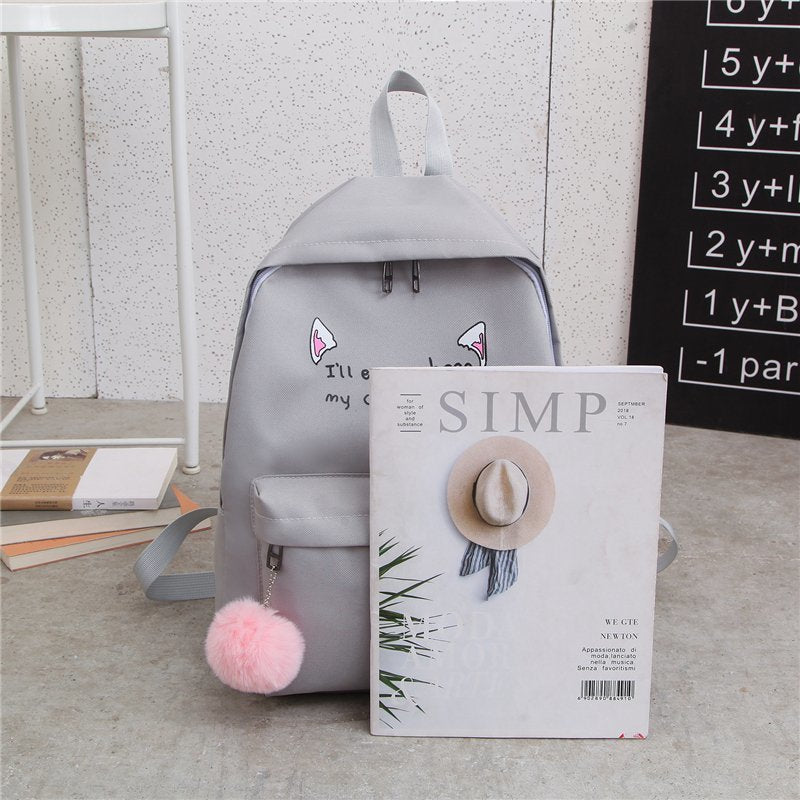 Cute Character Multi-Piece Backpack Set Bowlift
