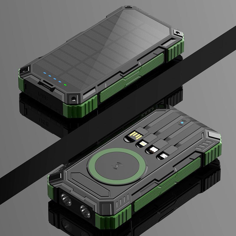 Robust Solar Power Bank with Wireless Charging Function and Safety Light Bowlift
