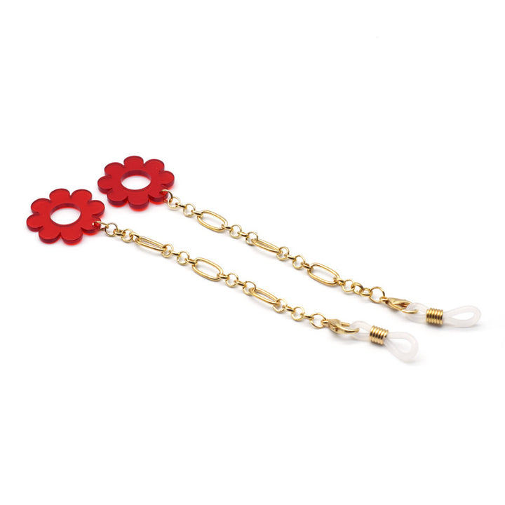 Flower-Patterned Eyewear Retainer Chain Bowlift