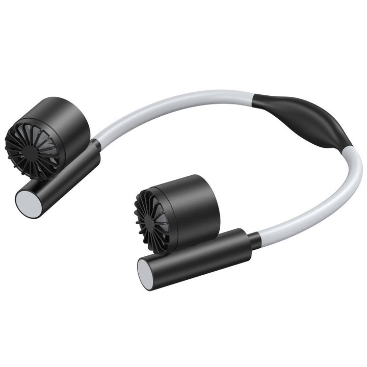 Cooling hands-free dual-head wearable neck fan with adjustable tilt silent brushless motors Bowlift