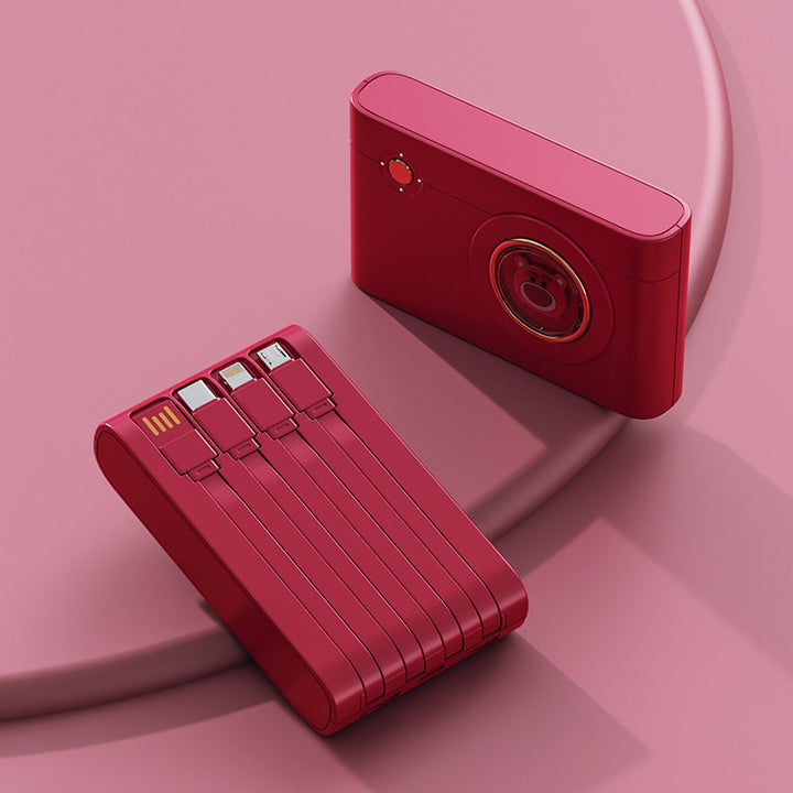 Portable power bank with integrated cable system and innovative charging functions Bowlift