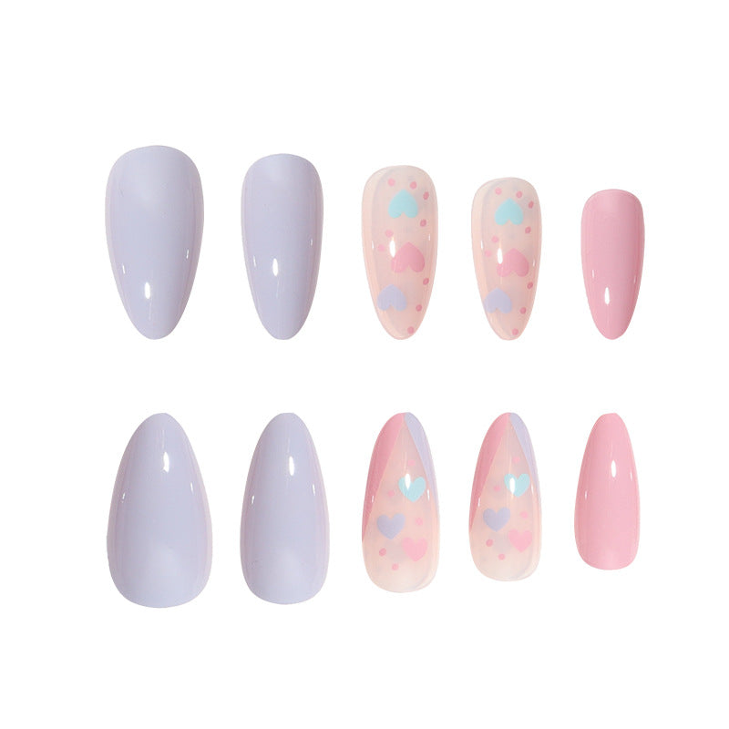 Heart-Detail Stiletto Press-On Nails Bowlift