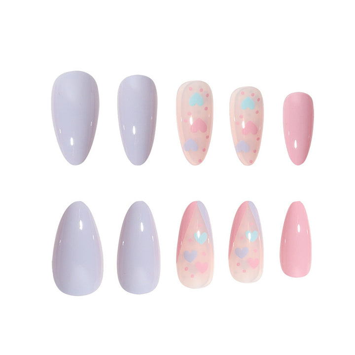 Heart-Detail Stiletto Press-On Nails Bowlift