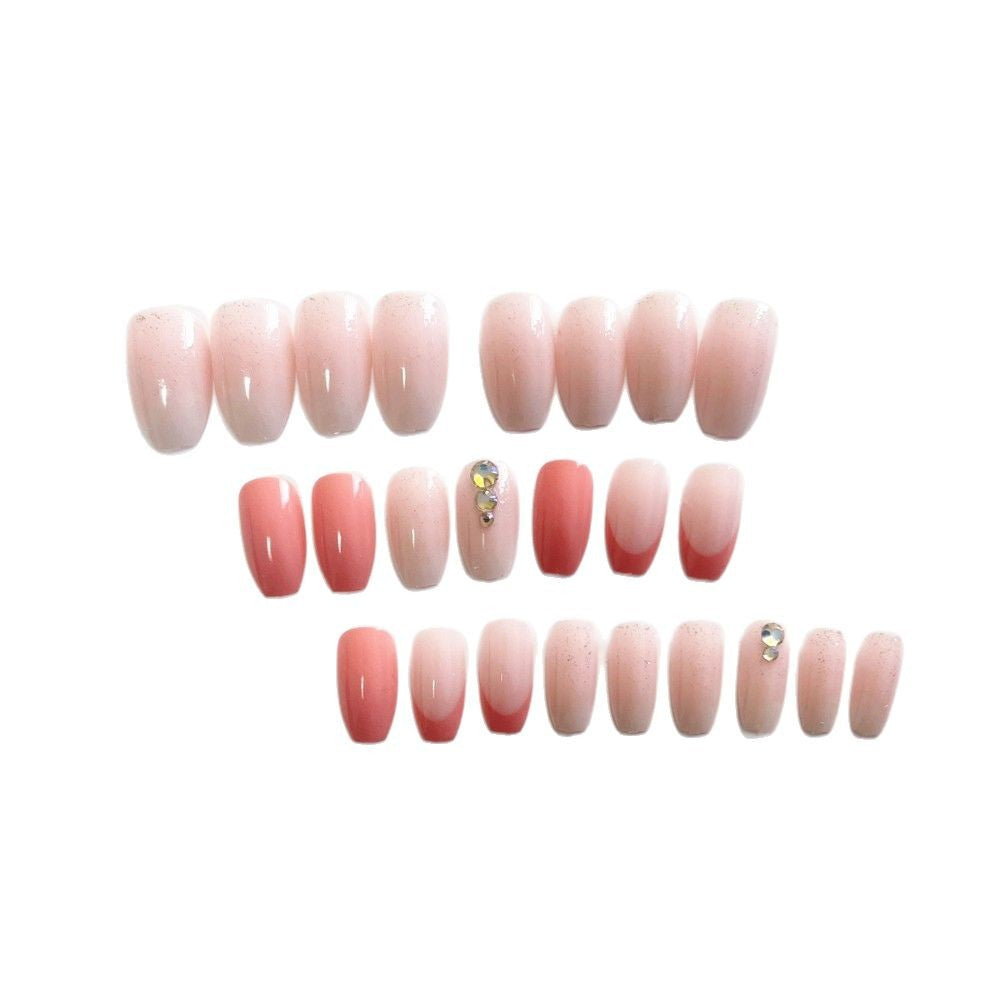Elegant artificial nails with glitter accents and gradient Bowlift