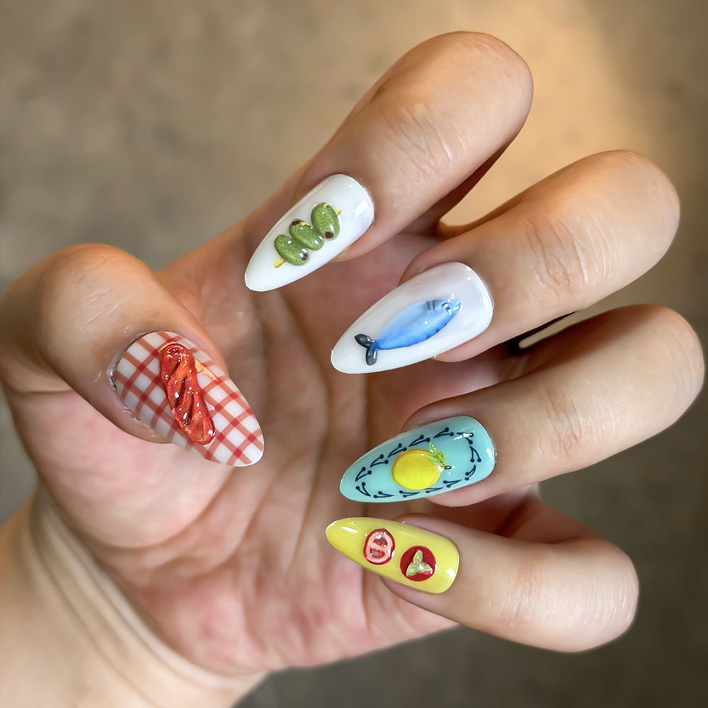 Artistic Ocean-Inspired Press-On Nails Bowlift