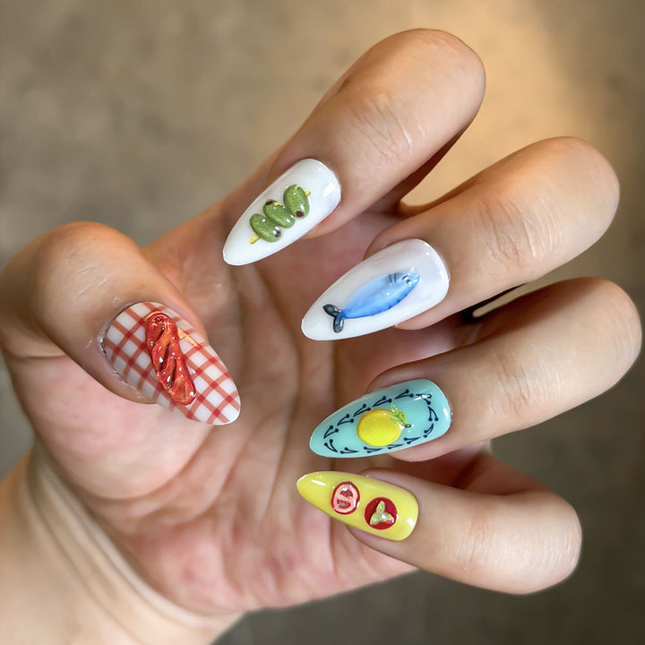 Artistic Ocean-Inspired Press-On Nails Bowlift