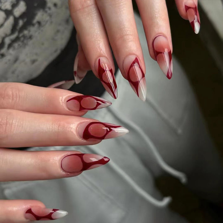 Artificial Stiletto Fingernails with Elegant Design Bowlift